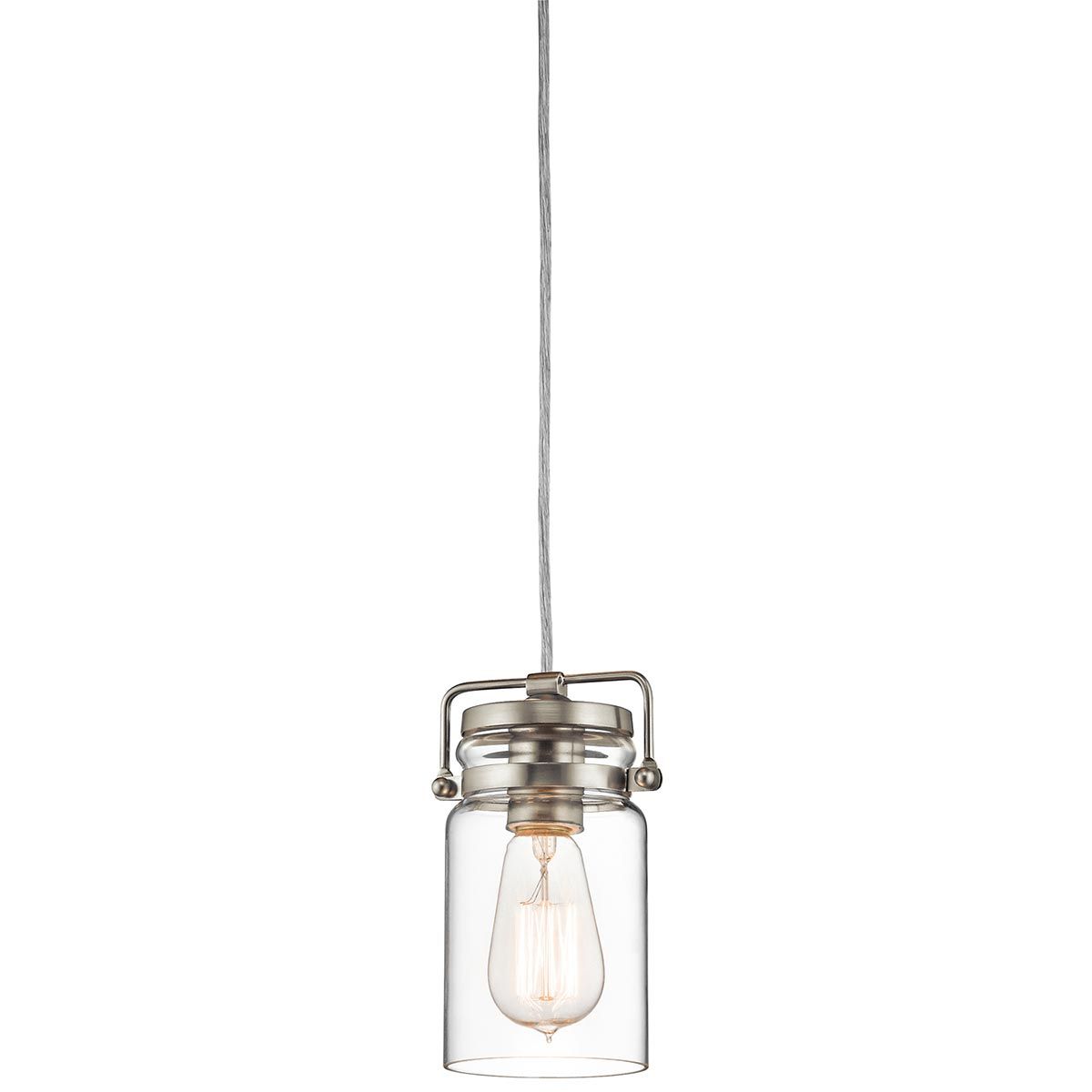 Brinley Brushed Nickel 3-Light Vintage Mini Pendant