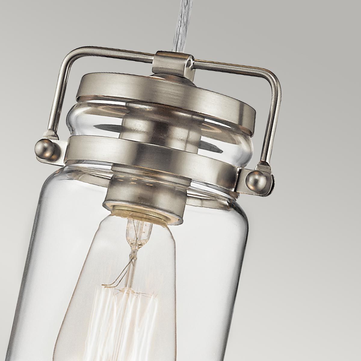 Brinley Brushed Nickel 3-Light Vintage Mini Pendant