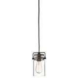 Brinley Vintage Mason Jar Pendant Light in Olde Bronze Finish