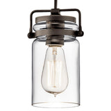 Brinley Vintage Mason Jar Pendant Light in Olde Bronze Finish