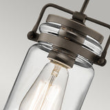 Brinley Vintage Mason Jar Pendant Light in Olde Bronze Finish