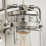 Brinley Brushed Nickel Vintage Mason Jar Wall Sconce