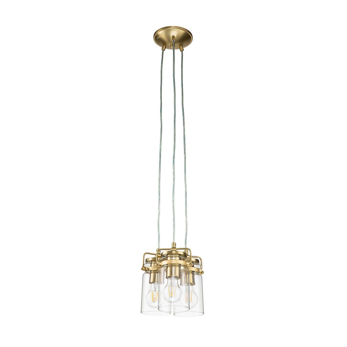 Brinley Vintage Canning Jar Pendant Light in Brushed Brass