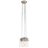Brinley 3-Light Rustic Brushed Nickel Pendant Fixture