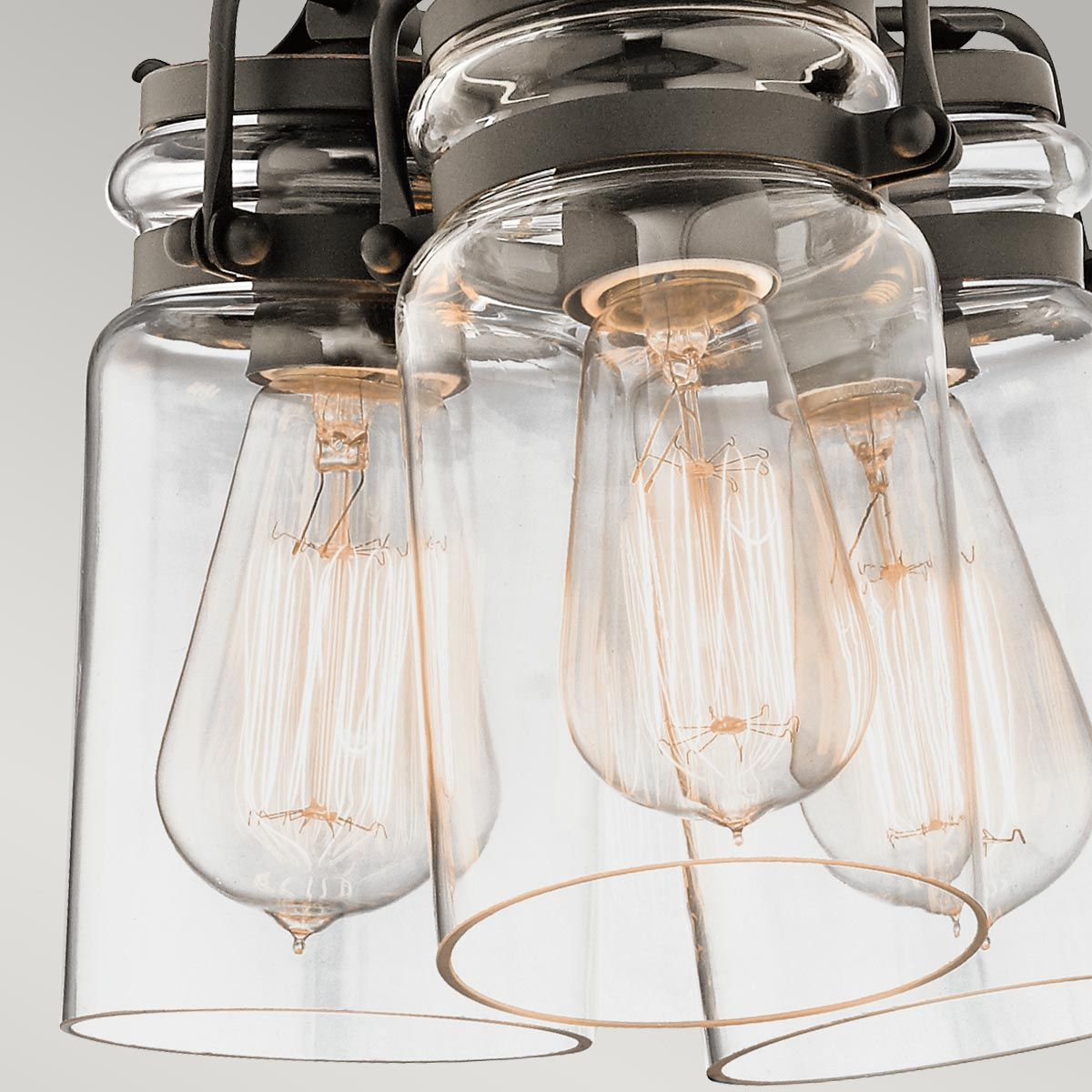 Brinley Rustic Mason Jar Pendant Light Cluster