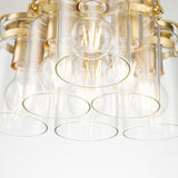 Brinley Vintage 6-Light Cluster Pendant in Brushed Brass