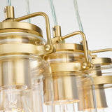Brinley Vintage 6-Light Cluster Pendant in Brushed Brass