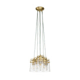 Brinley Vintage 6-Light Cluster Pendant in Brushed Brass