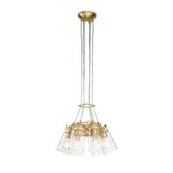 Brinley Vintage 6-Light Cluster Pendant in Brushed Brass