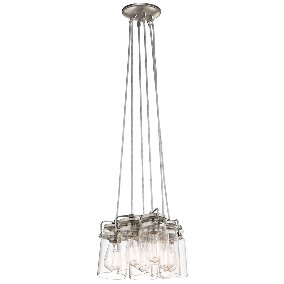 Vintage Brinley 6-Light Pendant in Brushed Nickel Finish