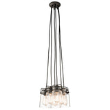 Brinley Vintage 6-Light Mason Jar Pendant Chandelier in Olde Bronze