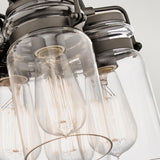 Brinley Vintage 6-Light Mason Jar Pendant Chandelier in Olde Bronze