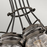 Brinley Vintage 6-Light Mason Jar Pendant Chandelier in Olde Bronze
