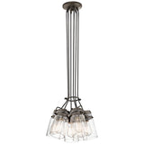 Brinley Vintage 6-Light Mason Jar Pendant Chandelier in Olde Bronze