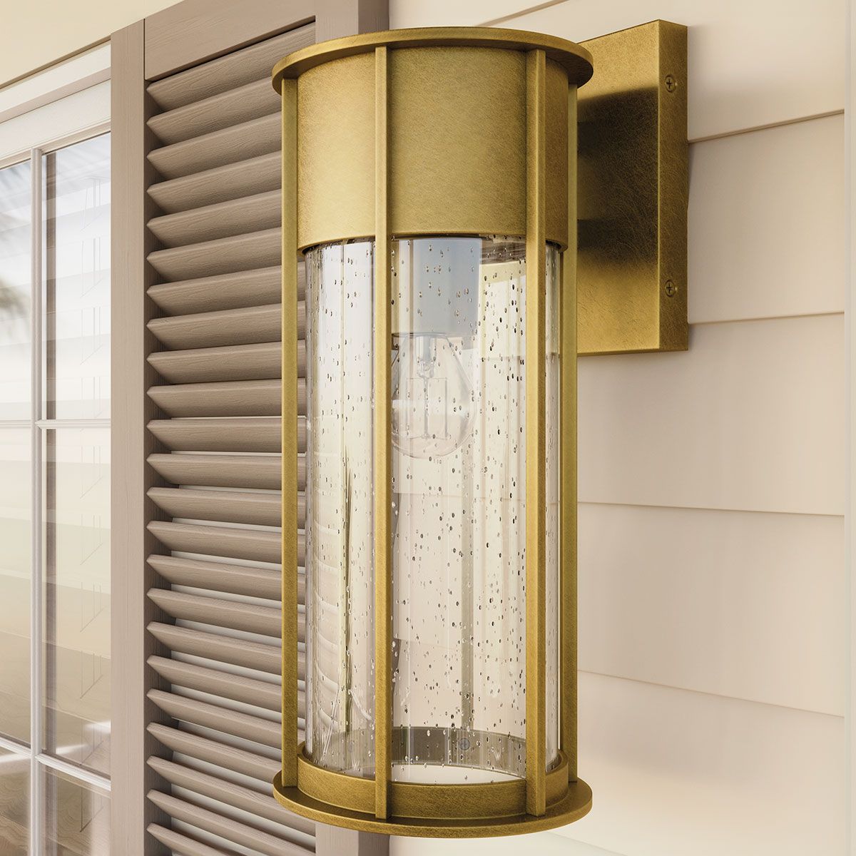 Camillo 1lt Medium Wall Lantern Painted Natural Brass