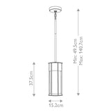Camillo 1lt Outdoor Pendant Painted Natural Brass