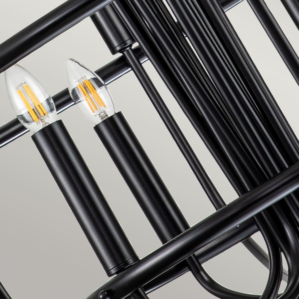 Capitol Hill 12lt Chandelier Black