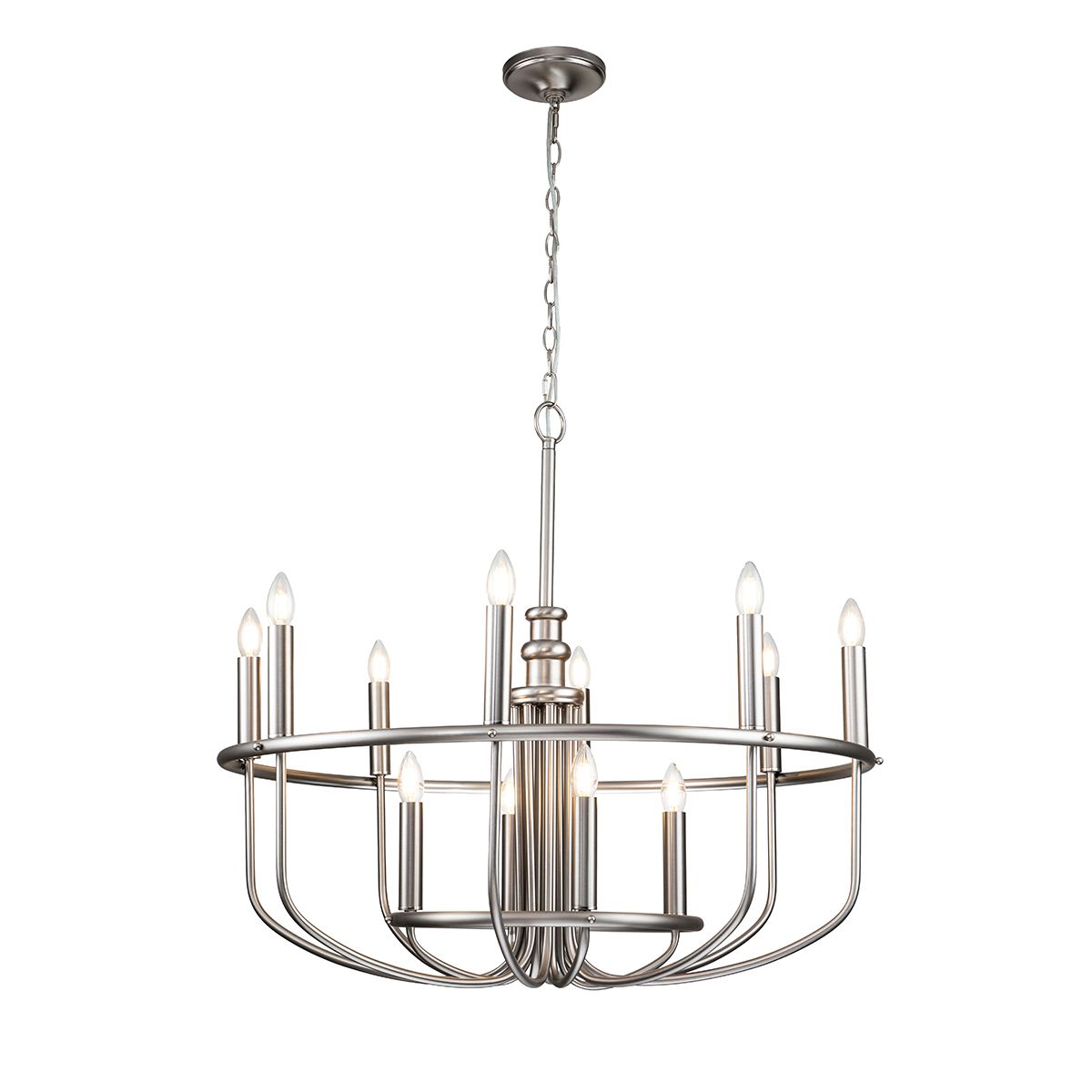 Capitol Hill 12lt Chandelier Brushed Nickel