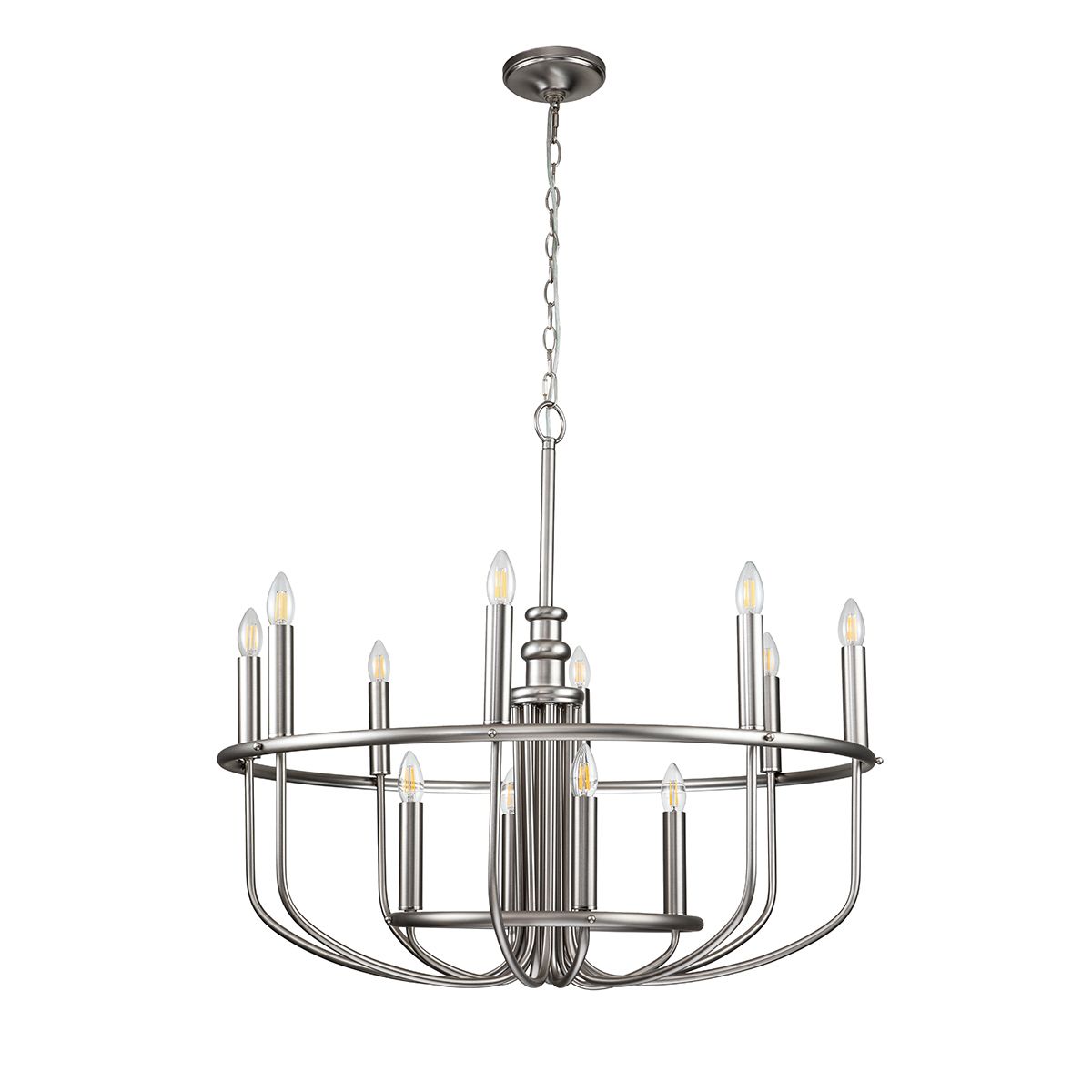 Capitol Hill 12lt Chandelier Brushed Nickel