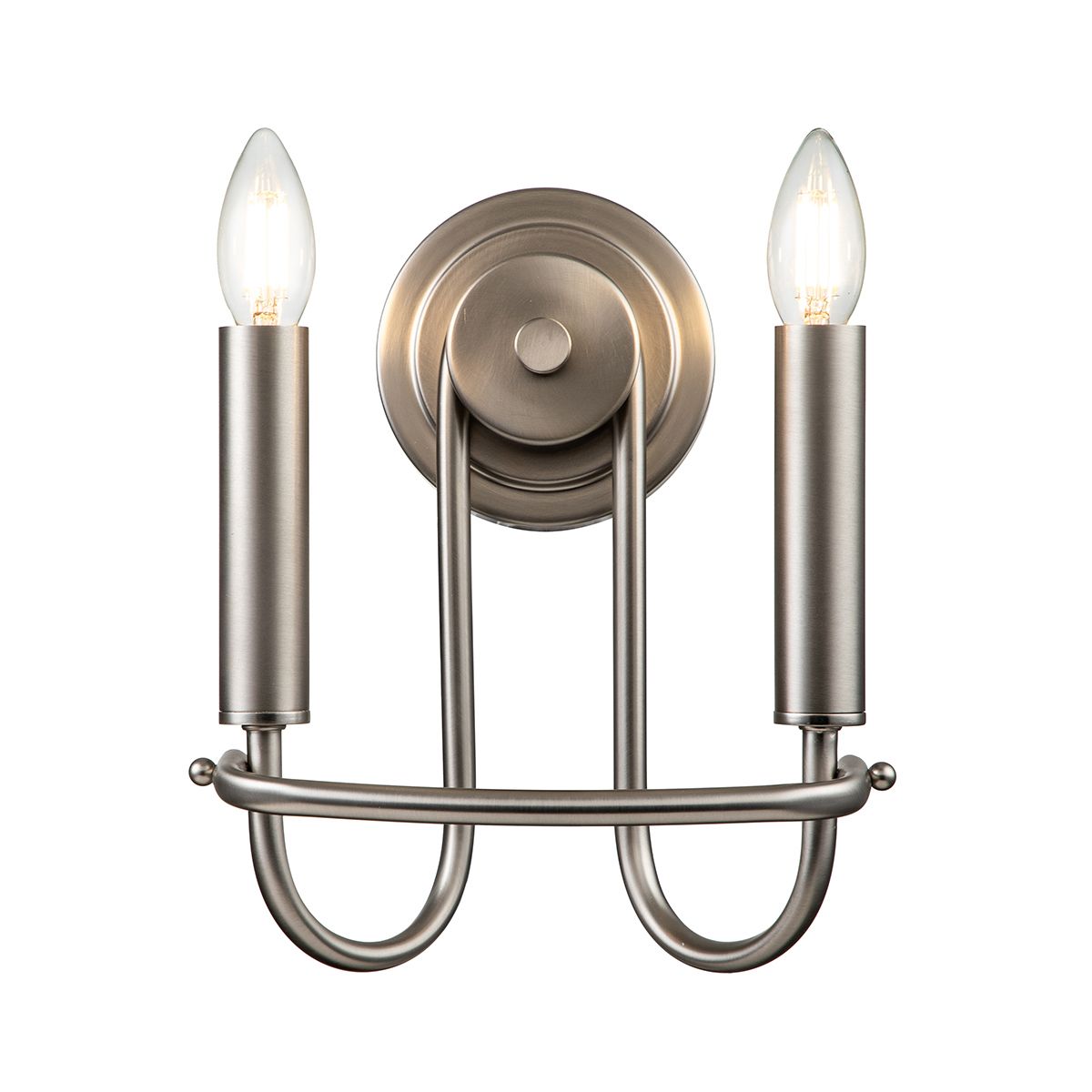 Capitol Hill 2lt Wall light Brushed Nickel