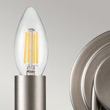 Capitol Hill 2lt Wall light Brushed Nickel