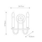 Capitol Hill 2lt Wall light Brushed Nickel