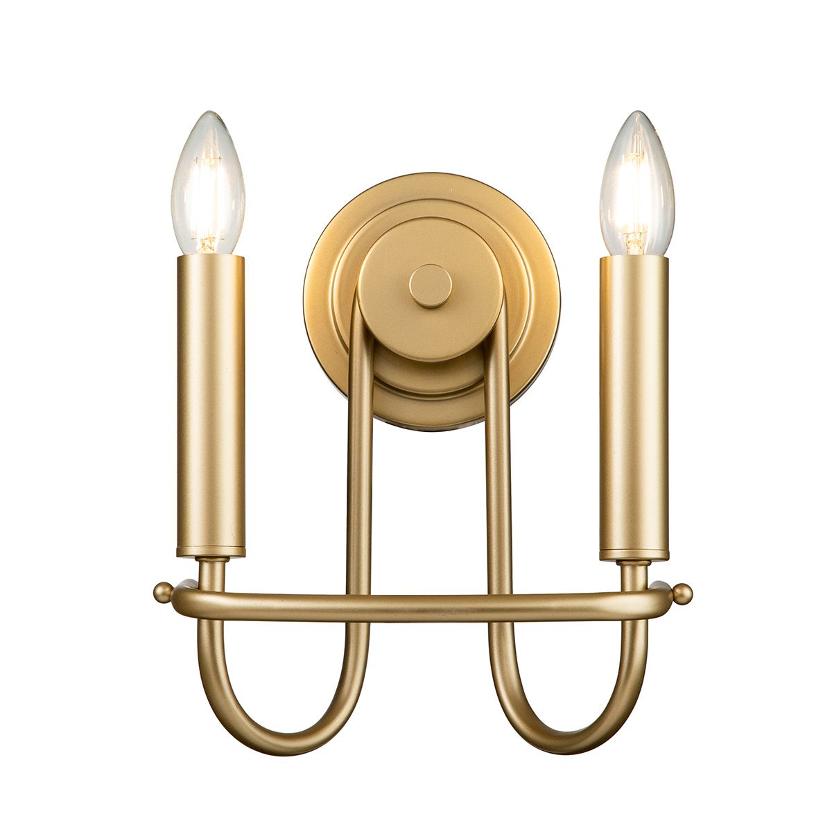 Capitol Hill 2lt Wall light Painted Natural Brass