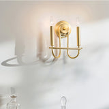 Capitol Hill 2lt Wall light Painted Natural Brass