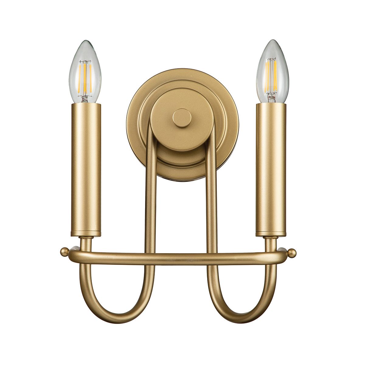 Capitol Hill 2lt Wall light Painted Natural Brass
