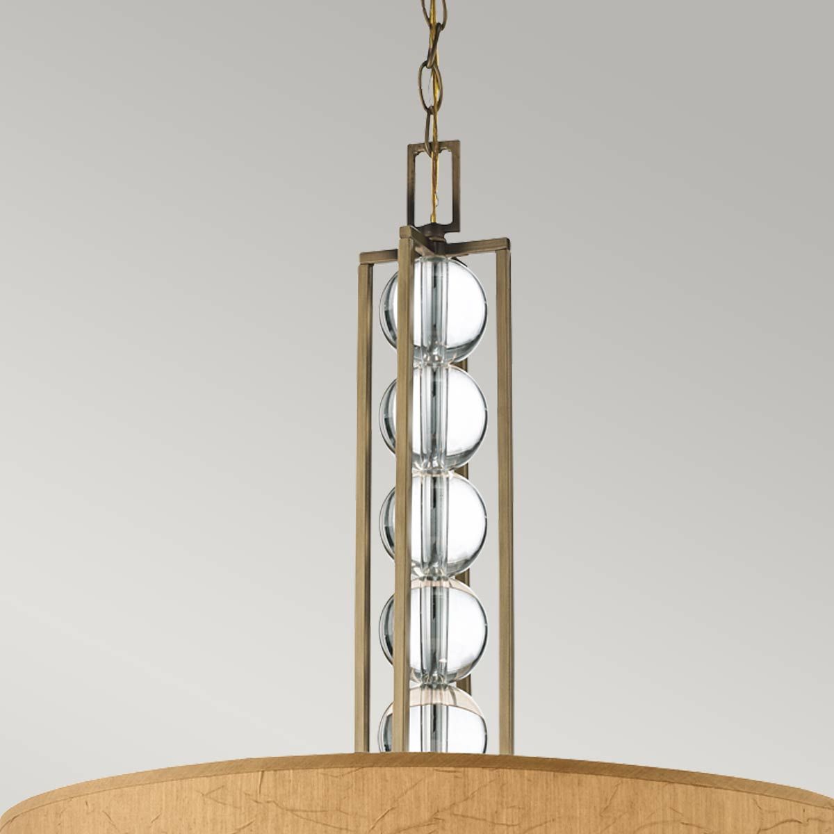 Celestial Harmony: Oriental Drum Shade Pendant Light in Cambridge Bronze