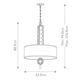 Celestial Harmony: Oriental Drum Shade Pendant Light in Cambridge Bronze