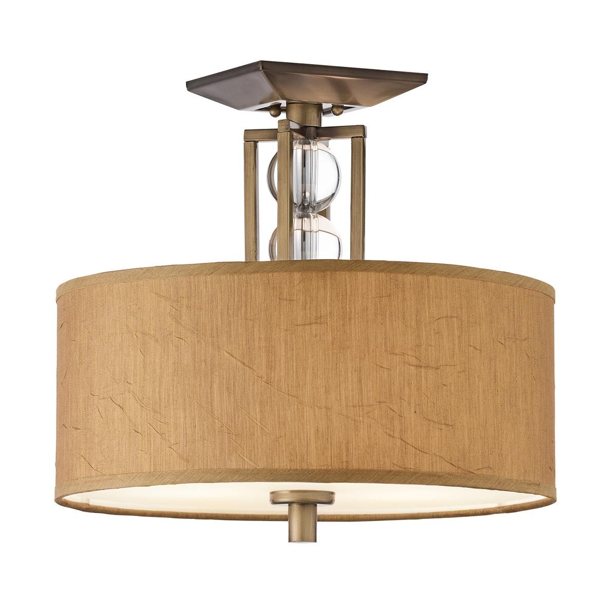 Celestial Bronze Elegance Semi-Flush Ceiling Light with Crystal Accents