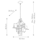 Modern Urban Elegance: Nickel Art Deco 7-Light Cluster Chandelier