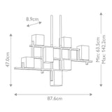 Contemporary Nickel Art Deco 7-Light Linear Chandelier