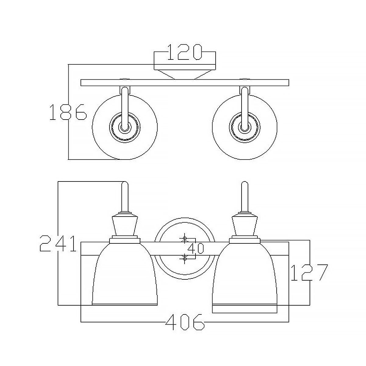 Cora Polished Chrome 2-Light LED Bathroom Wall Fixture