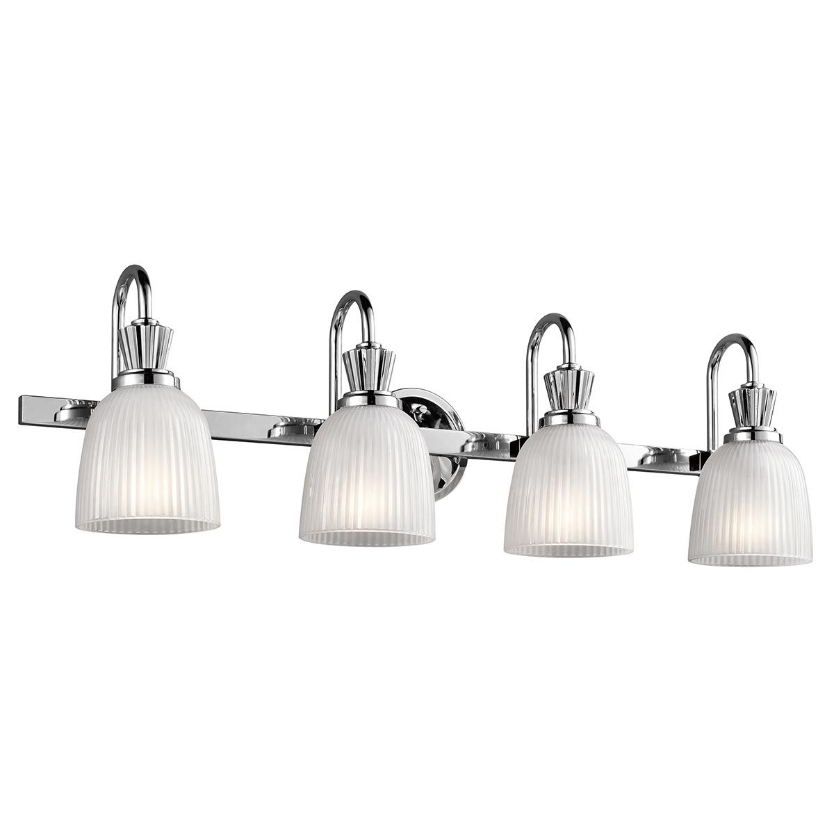 Cora Elegance: Polished Chrome 4-Light Bathroom Wall Fixture