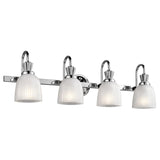Cora Elegance: Polished Chrome 4-Light Bathroom Wall Fixture