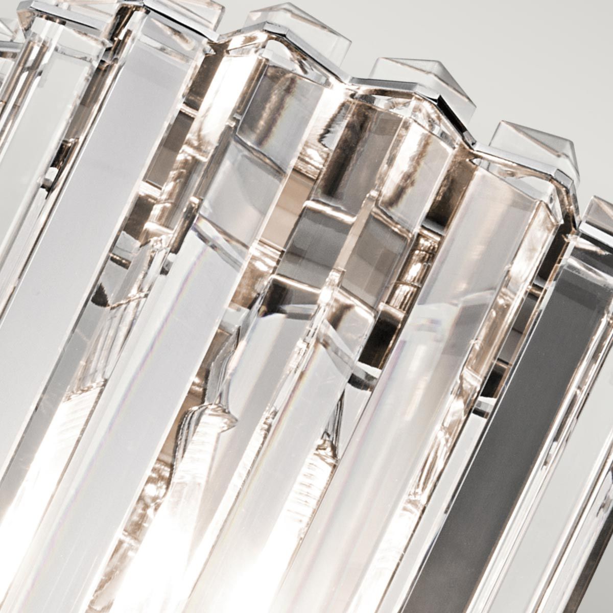 Gleaming Chrome Crystal Prism Wall Light