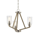 Deryn Distressed Antique Grey 3-Light Coastal Chandelier