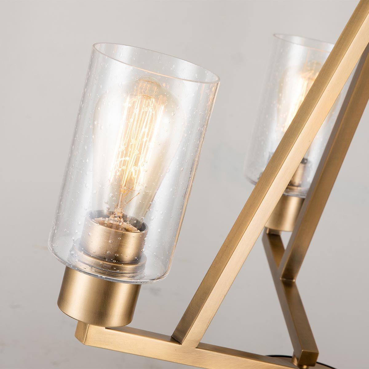Deryn 3-Light Modern Brass Chandelier with Seeded Glass