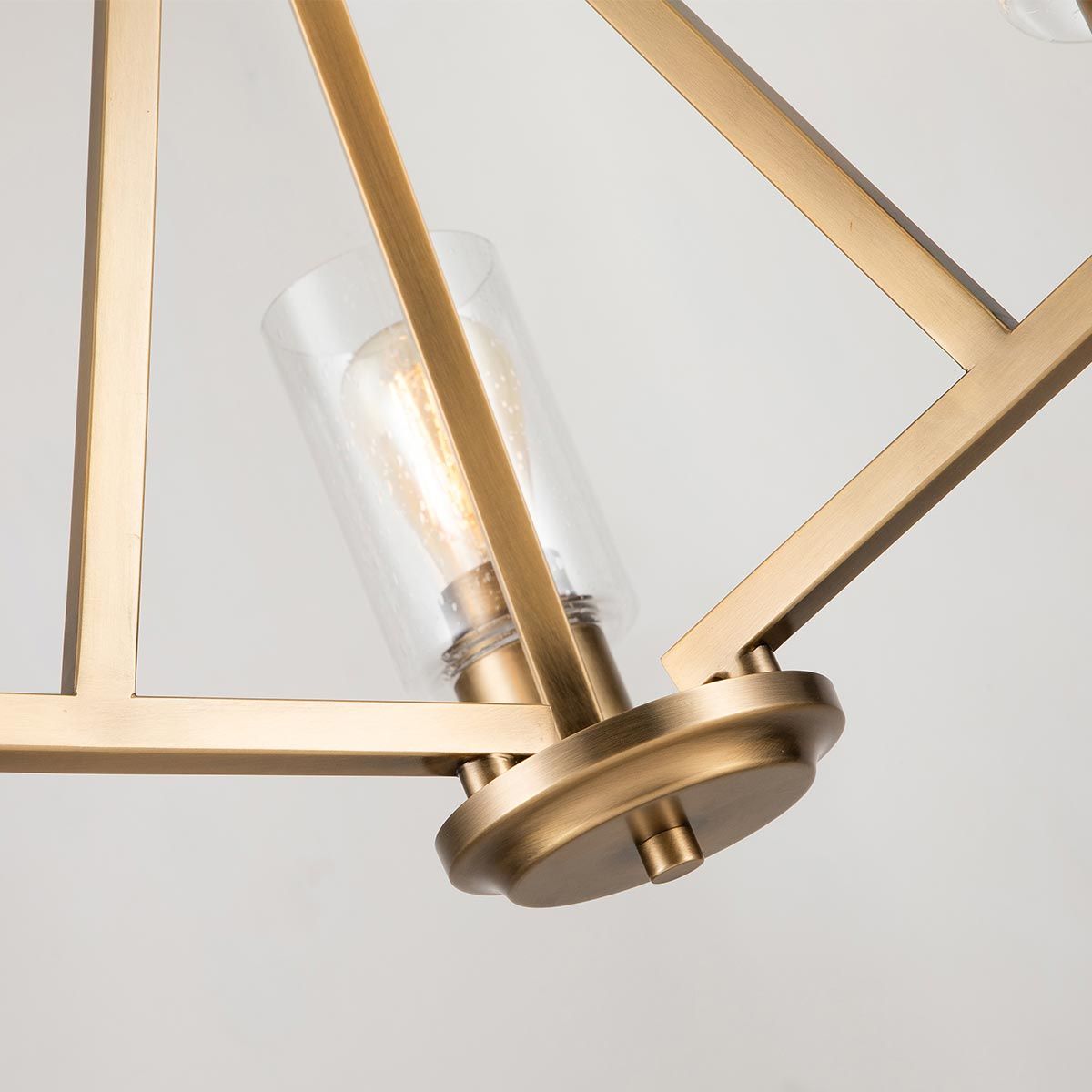 Deryn 3-Light Modern Brass Chandelier with Seeded Glass