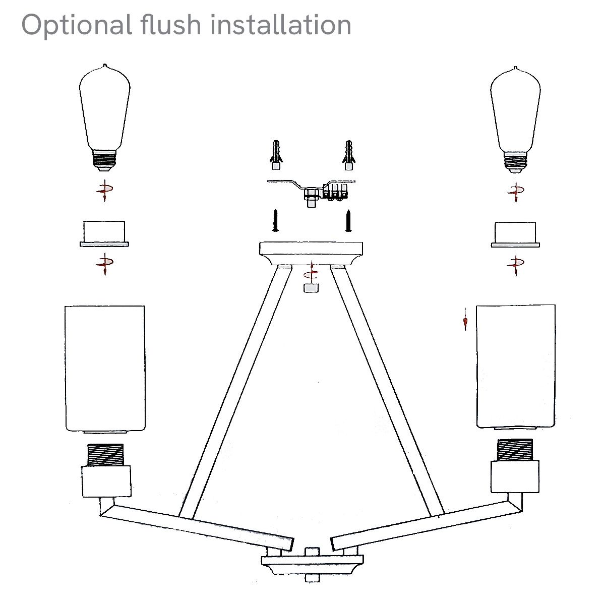 Deryn 3-Light Modern Brass Chandelier with Seeded Glass