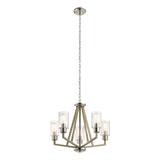 Deryn Distressed Antique Grey 5-Light Chandelier