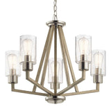 Deryn Distressed Antique Grey 5-Light Chandelier