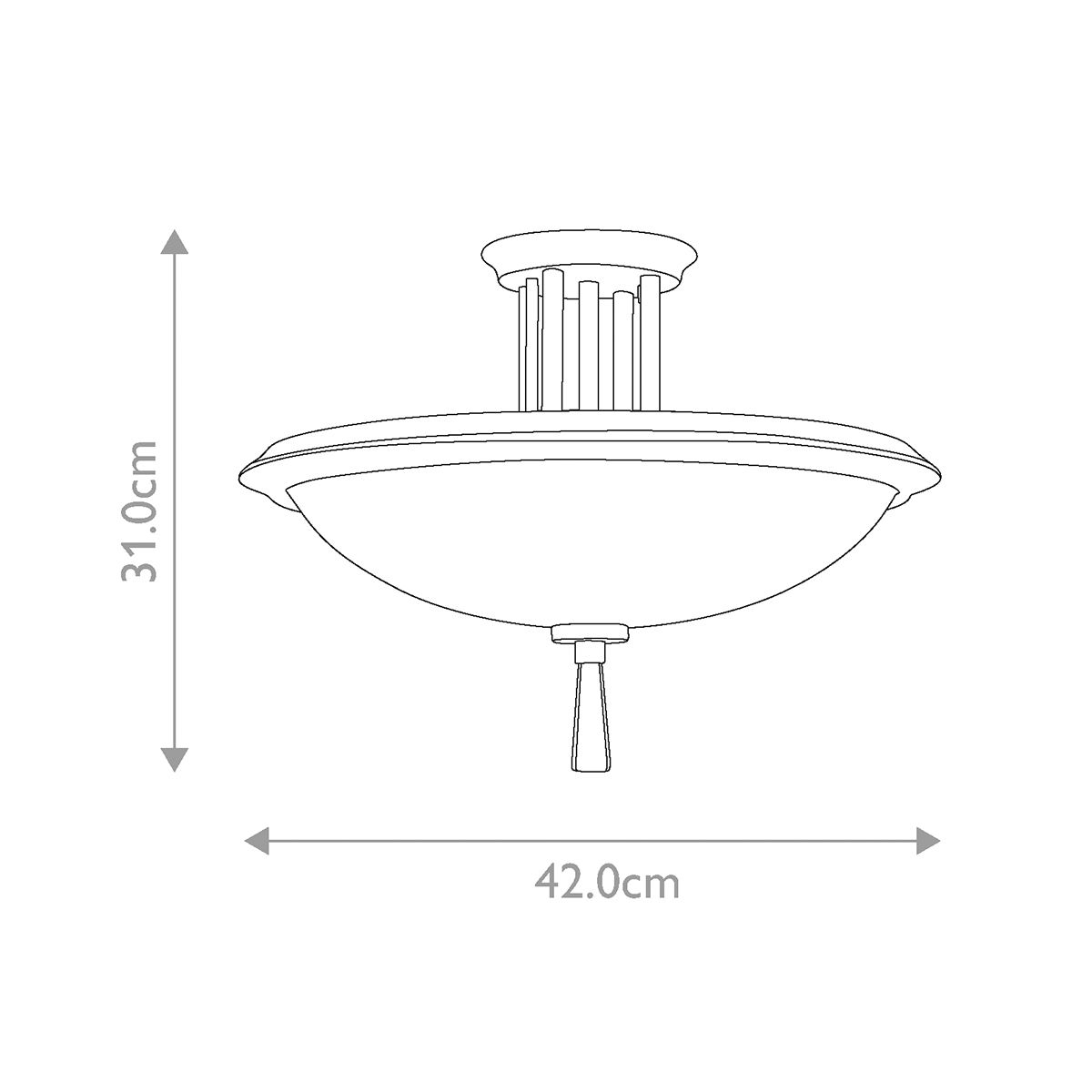 Dreyfus Modern 3-Light Pewter Ceiling Fixture