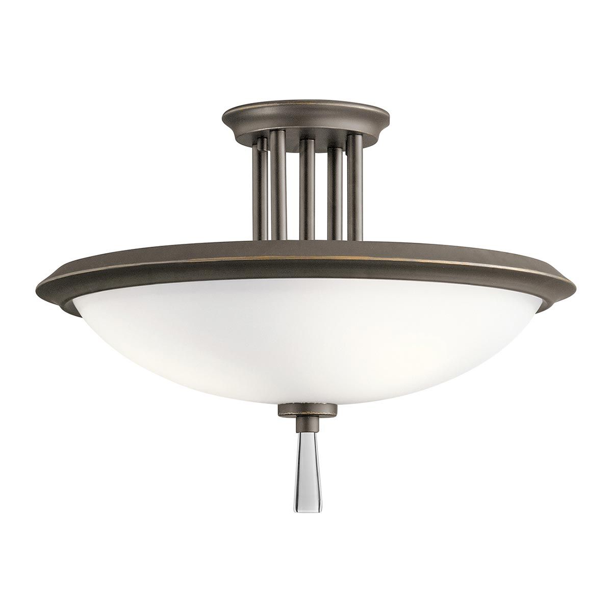 Dreyfus Trio Light Semi-Flush Ceiling Fixture in Olde Bronze