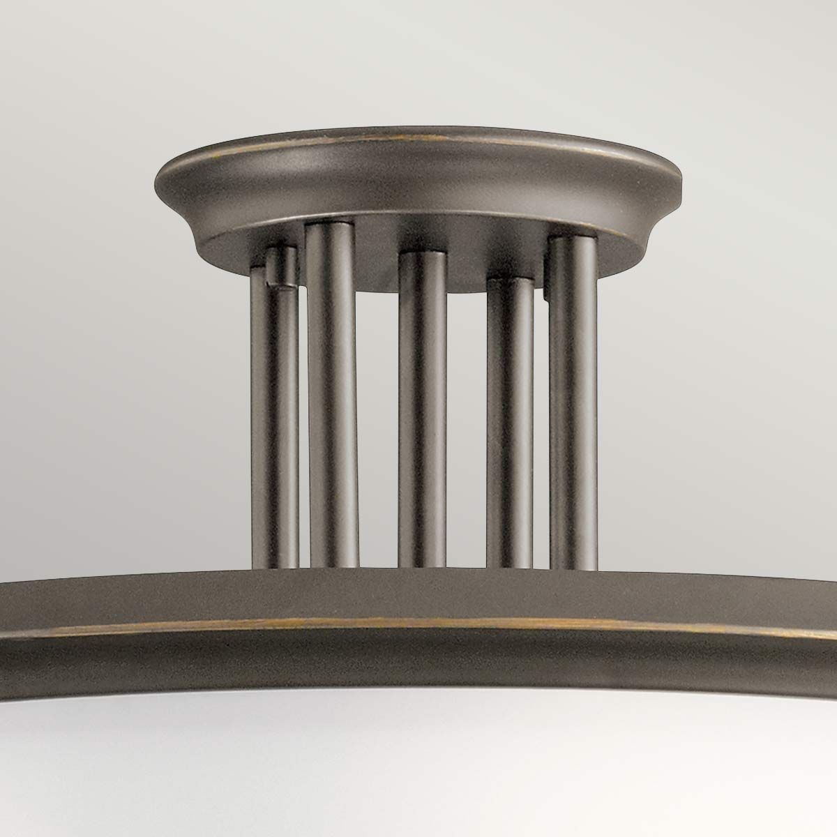Dreyfus Trio Light Semi-Flush Ceiling Fixture in Olde Bronze
