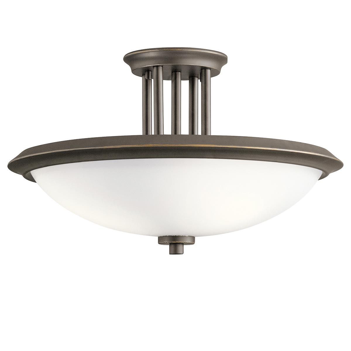Dreyfus Trio Light Semi-Flush Ceiling Fixture in Olde Bronze