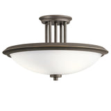 Dreyfus Trio Light Semi-Flush Ceiling Fixture in Olde Bronze
