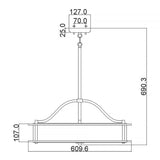 Emory 4-Light Convertible Chandelier in Classic Pewter Finish